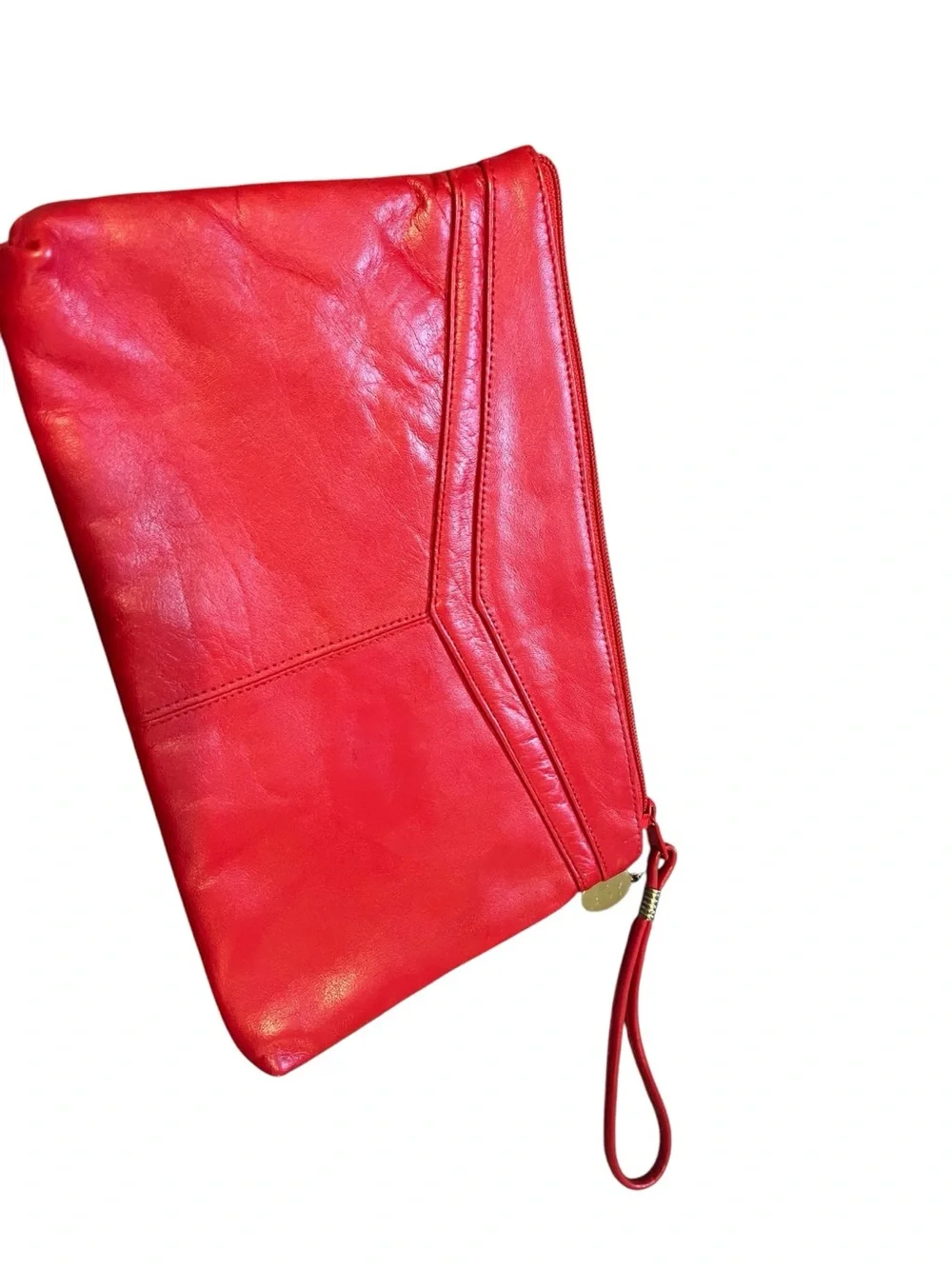 Etra Vintage Classic Red Leather Clutch Excellent Condition
